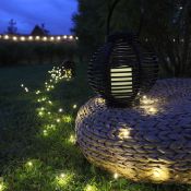 фигурка  светодиодная Декоративный фонарь Белый теплый, 501-143, 1Led,1хАА, черный плетеный корпус,  IP20
