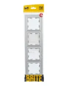 Рамка пластик 4 поста IEK BRITE BR-M42-K47 РУ-4-БрА алюминий