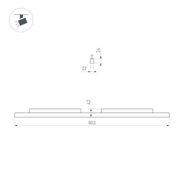Трековый светильник  27W Белый теплый 060470 MAG-ORIENT-FLAT-L800 прямоугольник трековый черный Трековый светильник  27W Белый теплый 060470 MAG-ORIENT-FLAT-L800 прямоугольник трековый черный