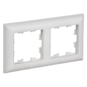 Рамка пластик 2 поста IEK BRITE BR-M22-12-K91 РУ-2-БрАБ арктический белый/белый