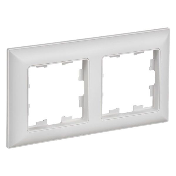 Рамка пластик 2 поста IEK BRITE BR-M22-12-K91 РУ-2-БрАБ арктический белый/белый