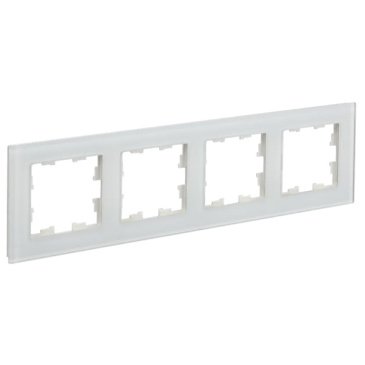 Рамка стеклянная 4 поста IEK BRITE BR-M42-G-31-K01 РУ-4-2-Бр белый матовый