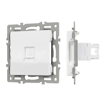 Розетка встраиваемая компьютерная RJ45 кат.6 Arlight 045301 SCT-MPC1-PL-WH белая