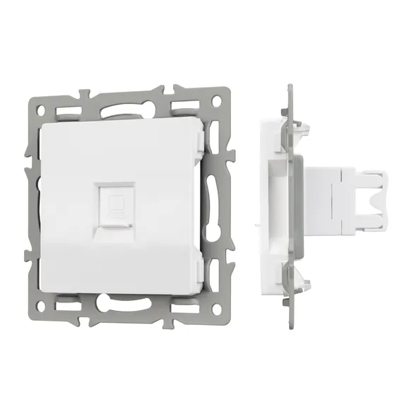 Розетка встраиваемая компьютерная RJ45 кат.6 Arlight 045301 SCT-MPC1-PL-WH белая