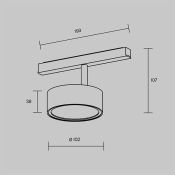 Трековый светильник 18W Белый-MIX Радо/Rado Led Exility 120deg TR040-4-18W3K-DS-BBS Dim Smart IP20 на магнитный шинопровод латунь