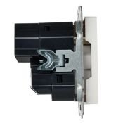 Штепсельная розетка встраиваемая IEK BRITE 16А BR-R14-16-U21-D21-K01 РЮш10-1-БрБ с з/к и шторками с USB A+A 2,1А белый