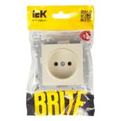 Штепсельная розетка встраиваемая IEK BRITE 10А BR-R10-10-K10 РС10-1-0-БрК без з/к и шторками бежевый