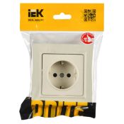 Штепсельная розетка встраиваемая IEK BRITE 16А BR-R14-16-K10-F РСР14-1-0-БрКр с з/к и шторками в сборе бежевый