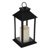 фигурка  светодиодная Декоративный фонарь Белый теплый 513-045, 1Led, 3хАAА, черный корпус, IP20