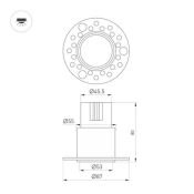 Встраиваемый светильник  15W Белый теплый 059162 MS-INVISIO-TRIMLESS-R55 36deg 220V IP20 круглый под шпаклевку круглый белый IP54