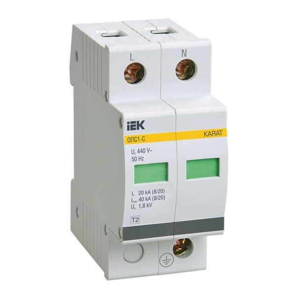 Ограничитель импульсных перенапряжений ОПС1-C 2P 20/40кА 400B MOP20-2-C IEK