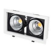 Встраиваемый светильник 50W Белый дневной 027924 CL-KARDAN-S283x152-2x25W 220V IP20 поворотный прямоугольный белый с черной вставкой Встраиваемый светильник 50W Белый дневной 027924 CL-KARDAN-S283x152-2x25W 220V IP20 поворотный прямоугольный белый с черной вставкой
