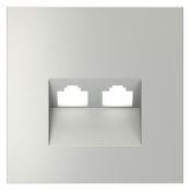 Накладка для розетки компьютерной двойной RJ45+RJ45 кат.6 S70 сталь