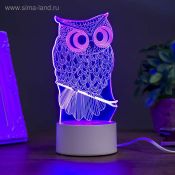 светильник-ночник RGB &quot;Филин&quot; LED от сети