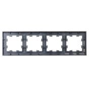 Рамка стеклянная 4 поста IEK BRITE BR-M42-G-31-K02 РУ-4-2-Бр черный матовый