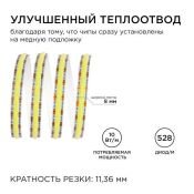 Светодиодная лента Белый дневной COB 24V 10W/m 528Led/метр 00-375 PRO 8мм IP20