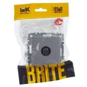 ТВ-розетка встраиваемая оконечная IEK BRITE BR-A10-O-K47 РТВ11-0-БрА алюминий