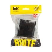 Штепсельная розетка встраиваемая IEK BRITE 16А BR-R16-16-K02 РСбш10-3-БрЧ с з/к и шторками с крышкой черный IP20