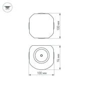 светильник   8W Белый теплый 021818 LGD-Wall-Orb-4B 4 широких луча  220V IP54 круглый накладной черный