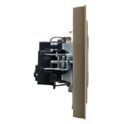 Штепсельная розетка встраиваемая IEK BRITE 16А BR-R14-16-K37-F РСР14-1-0-БрШ с з/к и шторками в сборе шампань