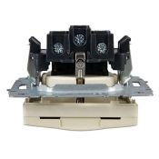 Штепсельная розетка встраиваемая IEK BRITE 16А BR-R16-16-K10 РСбш10-3-БрКр с з/к и шторками с крышкой бежевый IP20