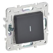 Выключатель встраиваемый одноклавишный с подсветкой IEK SKANDY SK-V10-1-10-K48 SK-V07T титан