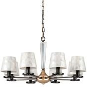 Люстра подвесная Lightstar без лампы 707081 PERLA 8х40W E14 черный/золото/перламутр