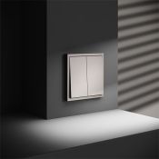 Проходной переключатель встраиваемый VOLTUM S70 двухклавишный 10А кашемир