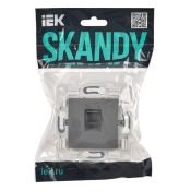 Розетка встраиваемая компьютерная IEK SKANDY SK-K10-1-K03 SK-K01Gr RJ45 кат.5E серый
