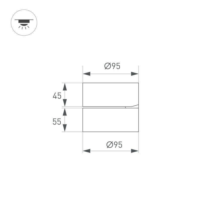 Накладной светильник  16W Белый теплый 028158 SP-RONDO-FLAP-R95-16W 220V откидной поворотный круглый черный