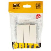 Выключатель встраиваемый трехклавишный IEK BRITE BR-V30-0-10-K10 ВС10-3-0-БрКр бежевый