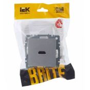Розетка встраиваемая HDMI IEK BRITE BR-H10-K47 РHDMI-0-БрА алюминий