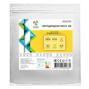 Светодиодная лента Белый теплый 2835 12V  4.8W/m 60Led/метр LSE-246 Эконом 8мм IP20 Светодиодная лента Белый теплый 2835 12V  4.8W/m 60Led/метр LSE-246 Эконом 8мм IP20