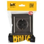 Штепсельная розетка встраиваемая IEK BRITE 16А BR-R14-16-K45-F РСР14-1-0-БрТБ с з/к и шторками в сборе бронза
