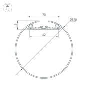 алюминиевый профиль S-LUX SL-ROUND-D120-2000 ANOD 019267