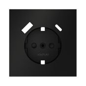 Накладка для розетки с заземлением и защитными шторками с USB A+C S70 черный матовый