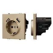 Штепсельная розетка встраиваемая Arlight SCT-NOBE-MUAA-SFPL-GD 16А 054290 с/з и USB тип A+A золото