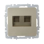 Розетка двойная RJ11+RJ45 кат.5E РК/Т12-БрШ шампань BR-KT20-O-1-K37 BRITE IEK