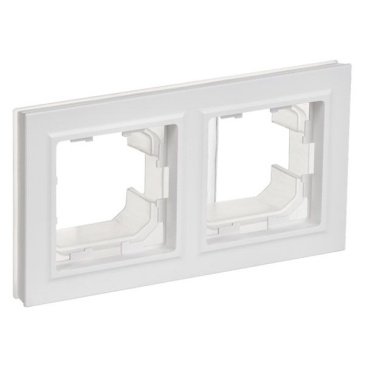 Рамка пластик 2 поста IEK BRITE BR-M22-44-K91 РУ-2-БрАБ-44 арктический белый IP44