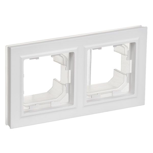 Рамка пластик 2 поста IEK BRITE BR-M22-44-K91 РУ-2-БрАБ-44 арктический белый IP44