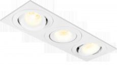 Встраиваемый светильник  35W Белый теплый GIRA FRAME X3 WHITE 220V IP44 дим. поворотный прямоугольный белый
