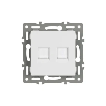 Розетка встраиваемая компьютерная двойная RJ45 кат.6 Arlight 045336 SCT-MPC2-PL-WH белая