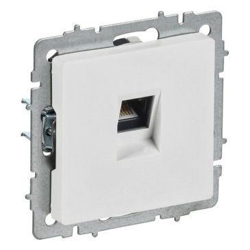 Розетка встраиваемая компьютерная IEK BRITE BR-K10-1-K91 РК10-БрАБ RJ45 кат.5E арктический белый