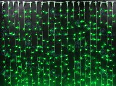 гирлянда ЗАНАВЕС  54W Зеленый RL-C2*3-T/G, прозрачный провод, 2*3 м., 220V, 600 Led, IP54, статика