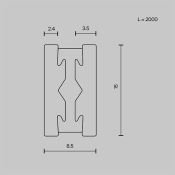 Шинопровод 2м Flarity TRX154-112BS латунь