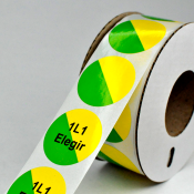 Наклейка круглая NPP-30-YG для принтера RT200, RT230, желто-зеленый, 1000 шт. в упаковке, 1 ряд