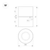 Накладной светильник  12W Белый теплый-MIX 058606 SP-POINT-SURFACE-R85 36deg 220V откидной поворотный круглый черный