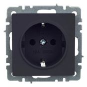 Штепсельная розетка встраиваемая IEK BRITE 16А BR-R11-16-K53 РС11-1-0-БрГ с з/к без з/ш графит