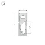 Архитектурный силиконовый профиль WPH-FLEX-0616-SIDE-S9-5m BLACK 045788