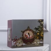 фигурка  светодиодная  «Карета с подарками», 26х23х11 см, пластик, USB, батарейки ААх3, свечение тёплое белое